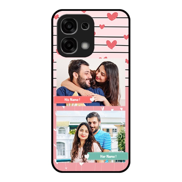 Oppo F33 5G Custom Glass Phone Case - Photo With Heart Design