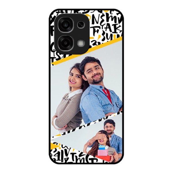 Oppo F33 5G Custom Glass Phone Case - Letters Pattern Design