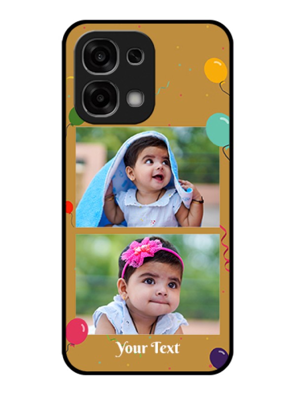 Custom Oppo F33 5G Custom Glass Phone Case - Image Holder With Birthday Celebrations Design