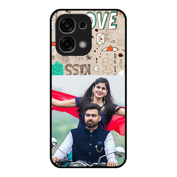 Oppo F33 5G Custom Glass Phone Case - Love Doodle Pattern