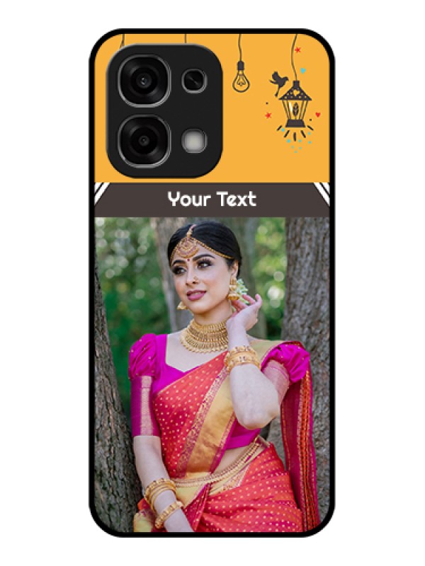 Custom Oppo F33 5G Custom Glass Phone Case - With Family Picture And Icons
