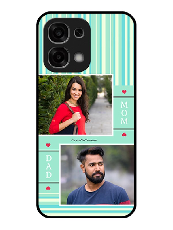 Custom Oppo F33 5G Custom Glass Phone Case - Mom & Dad Pic Design