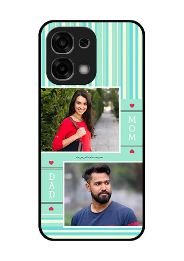 Oppo F33 5G Custom Glass Phone Case - Mom & Dad Pic Design