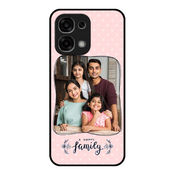 Oppo F33 5G Custom Glass Phone Case - Family With Dots Design