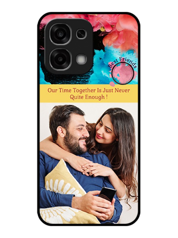 Custom Oppo F33 5G Custom Glass Phone Case - Quote With Acrylic Painting Design
