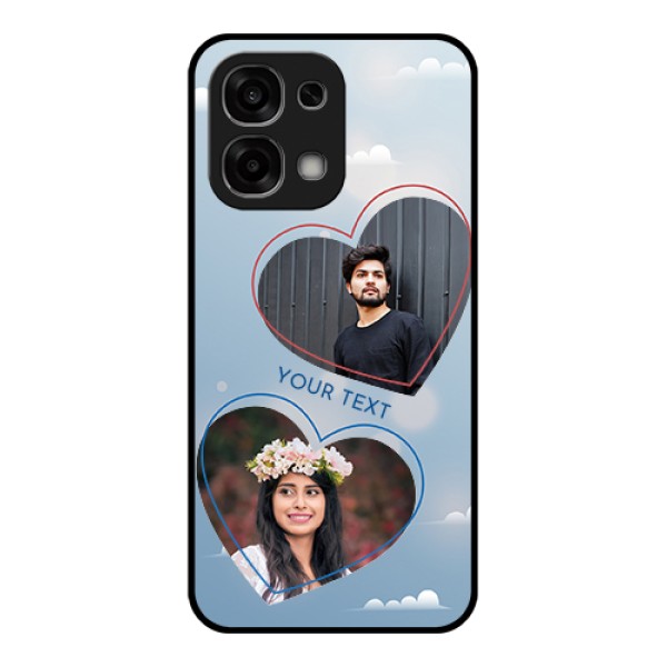 Oppo F33 5G Custom Glass Phone Case - Blue Color Couple Design