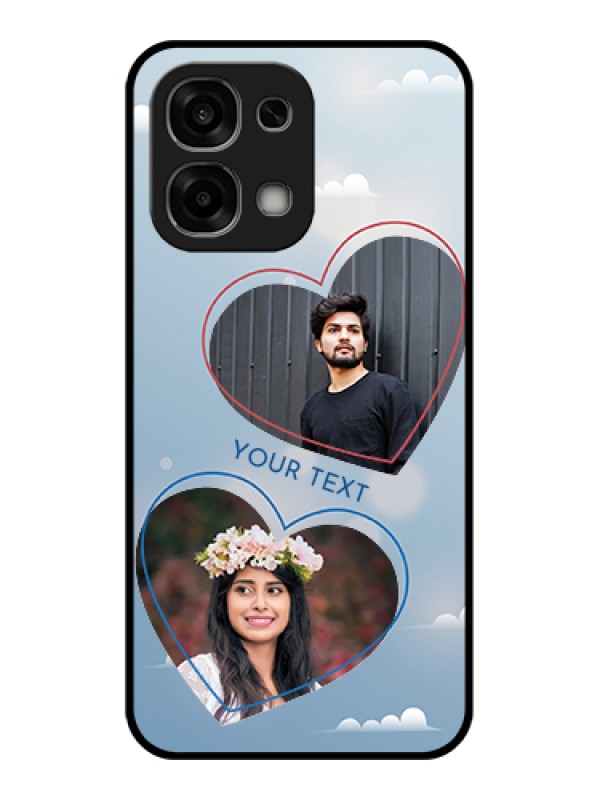 Custom Oppo F33 5G Custom Glass Phone Case - Blue Color Couple Design