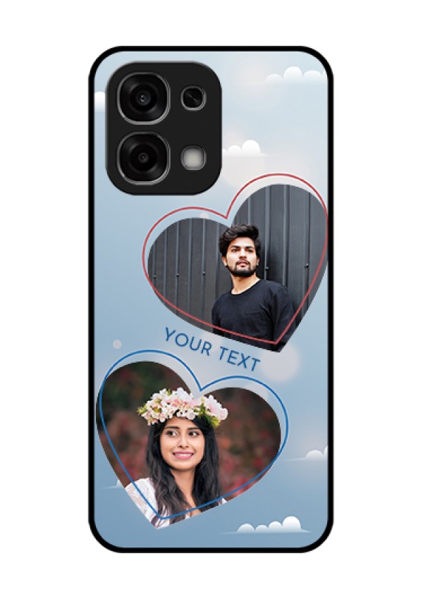 Oppo F33 5G Custom Glass Phone Case - Blue Color Couple Design