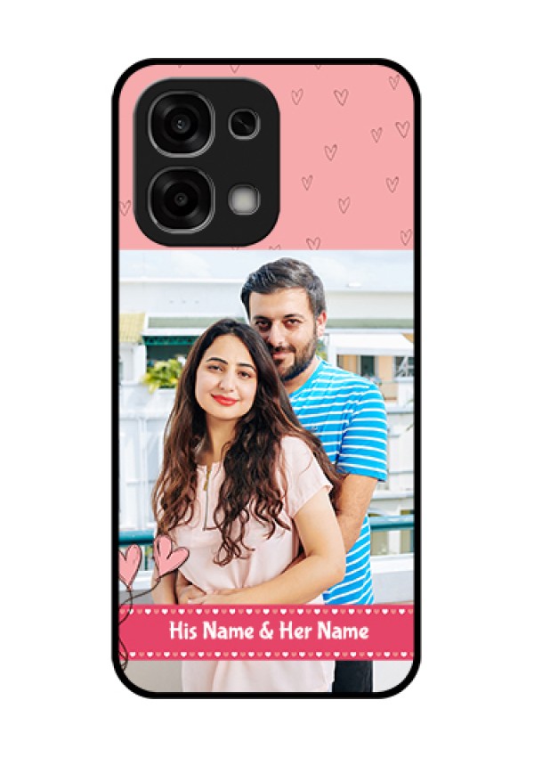 Oppo F33 5G Custom Glass Phone Case - Love Design Peach Color