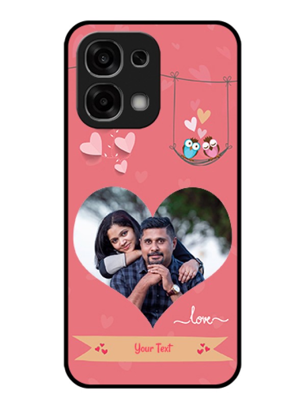 Custom Oppo F33 5G Custom Glass Phone Case - Peach Color Love Design