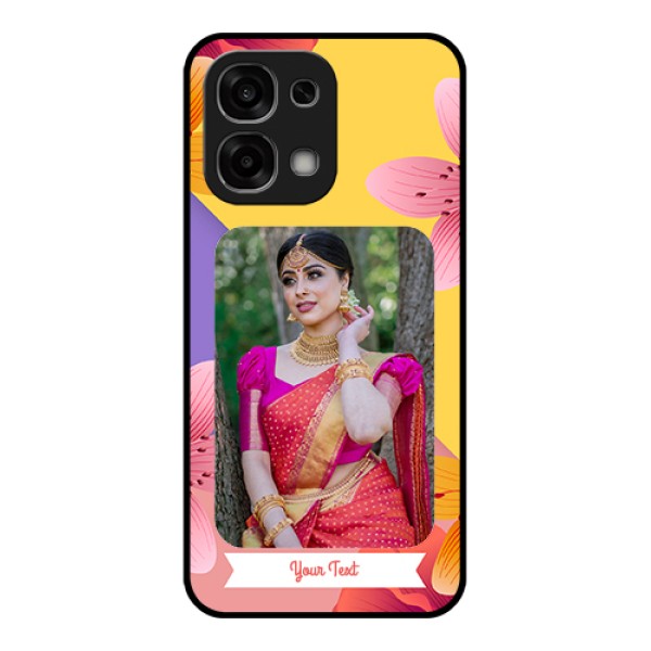Oppo F33 5G Custom Glass Phone Case - 3 Image With Vintage Floral Design Oppo F33 5G Custom Glass Phone Case - 3 Image With Vintage Floral Design
