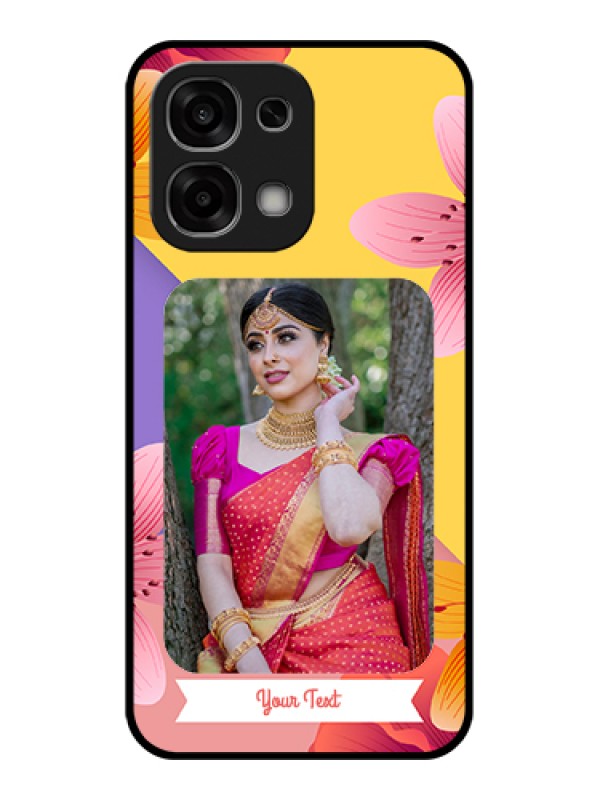 Custom Oppo F33 5G Custom Glass Phone Case - 3 Image With Vintage Floral Design