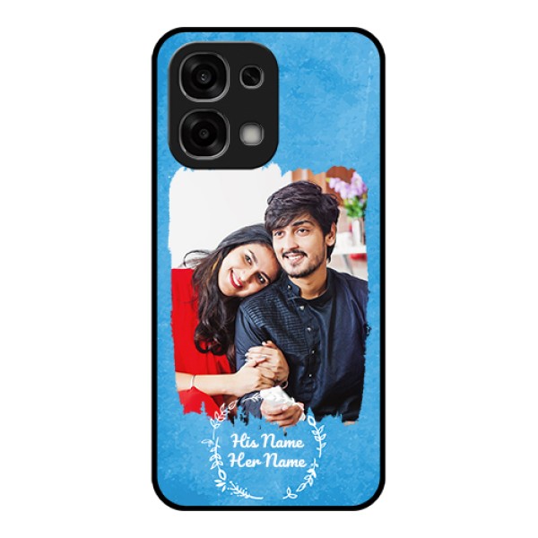 Oppo F33 5G Custom Glass Phone Case - Blue Color Vintage Design Oppo F33 5G Custom Glass Phone Case - Blue Color Vintage Design