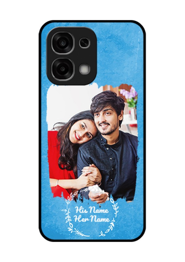 Oppo F33 5G Custom Glass Phone Case - Blue Color Vintage Design