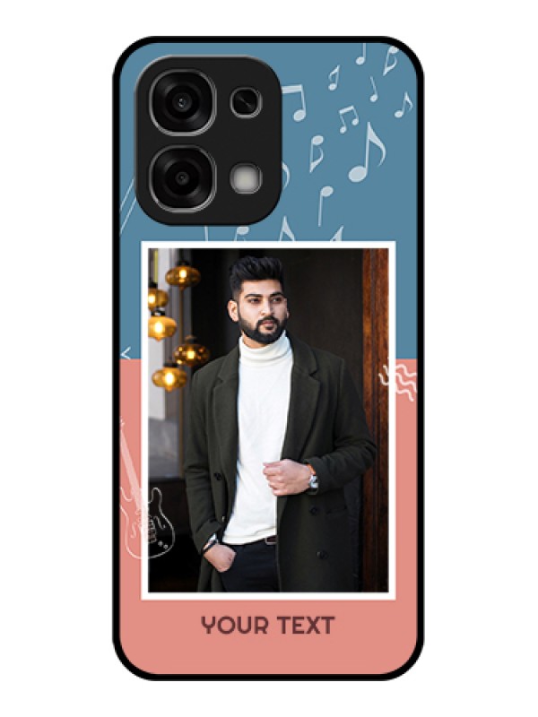 Custom Oppo F33 5G Custom Glass Phone Case - With Color Musical Note Design