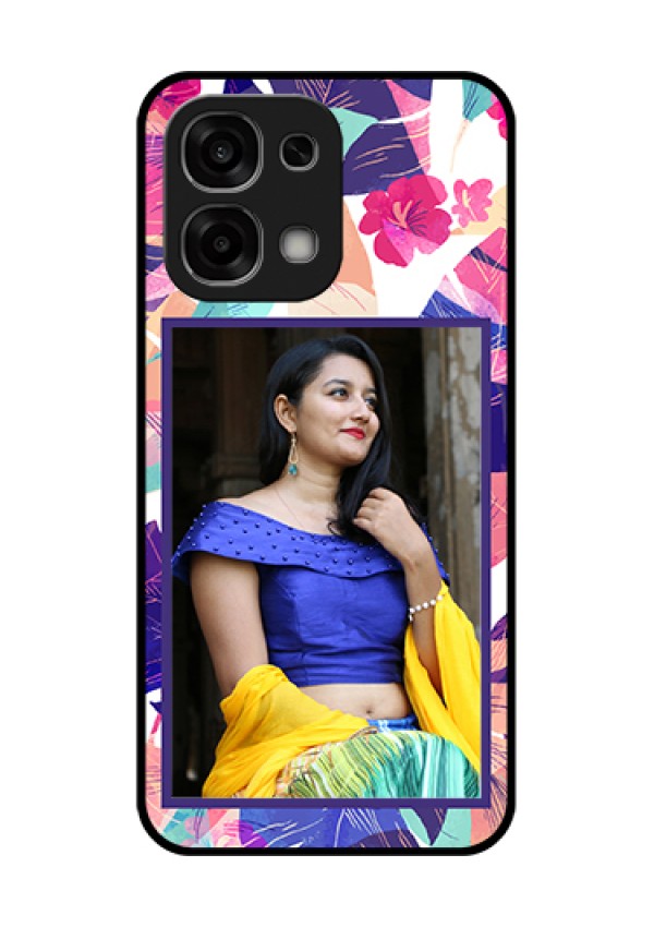 Oppo F33 5G Custom Glass Phone Case - Abstract Floral Design
