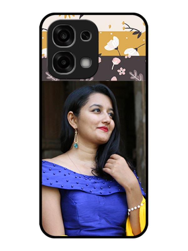Custom Oppo F33 5G Custom Glass Phone Case - Stylish Floral Design