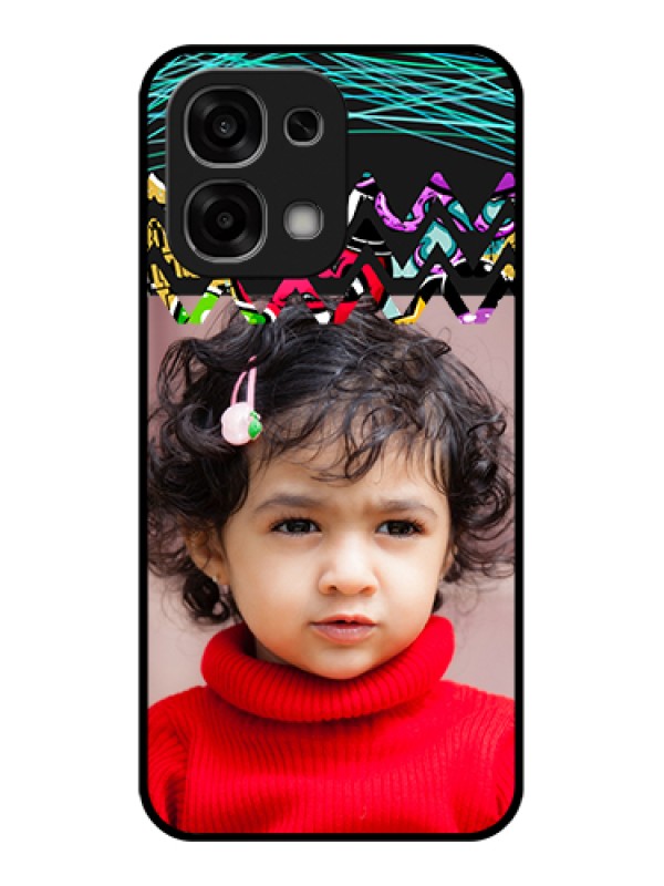 Custom Oppo F33 5G Custom Glass Phone Case - Neon Abstract Design