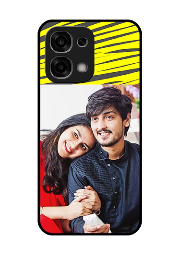 Oppo F33 5G Custom Glass Phone Case - Yellow Abstract Design