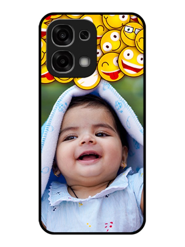 Custom Oppo F33 5G Custom Glass Phone Case - With Smiley Emoji Design