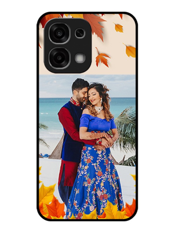 Custom Oppo F33 5G Custom Glass Phone Case - Autumn Maple Leaves Design