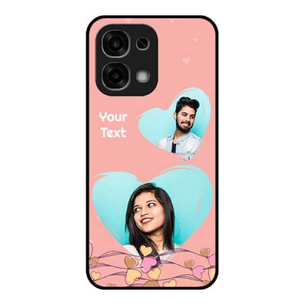 Oppo F33 5G Custom Glass Phone Case - Love Doodle Design