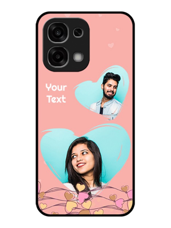 Custom Oppo F33 5G Custom Glass Phone Case - Love Doodle Design