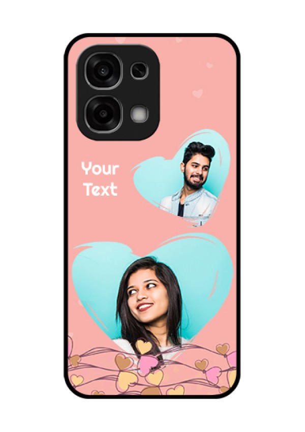Oppo F33 5G Custom Glass Phone Case - Love Doodle Design