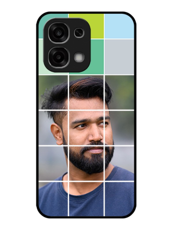 Custom Oppo F33 5G Custom Glass Phone Case - With White Box Pattern
