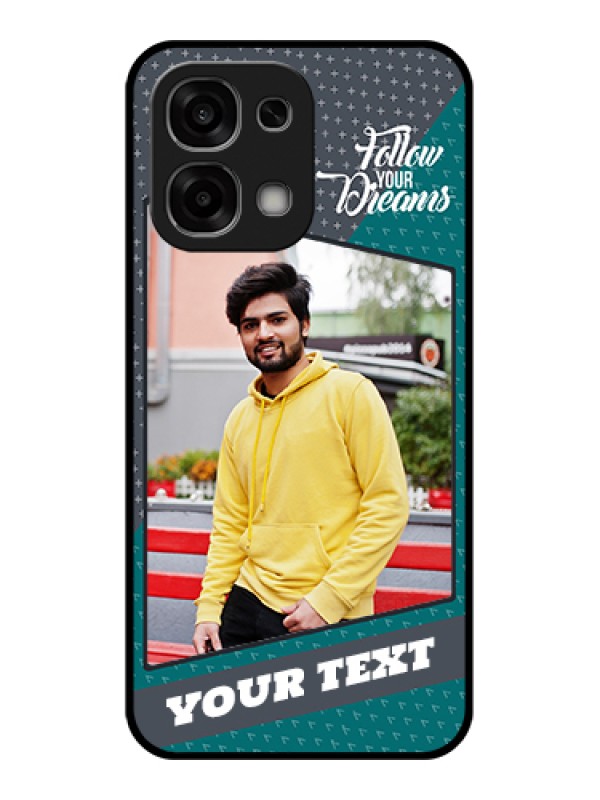 Custom Oppo F33 5G Custom Glass Phone Case - Background Pattern Design With Quote