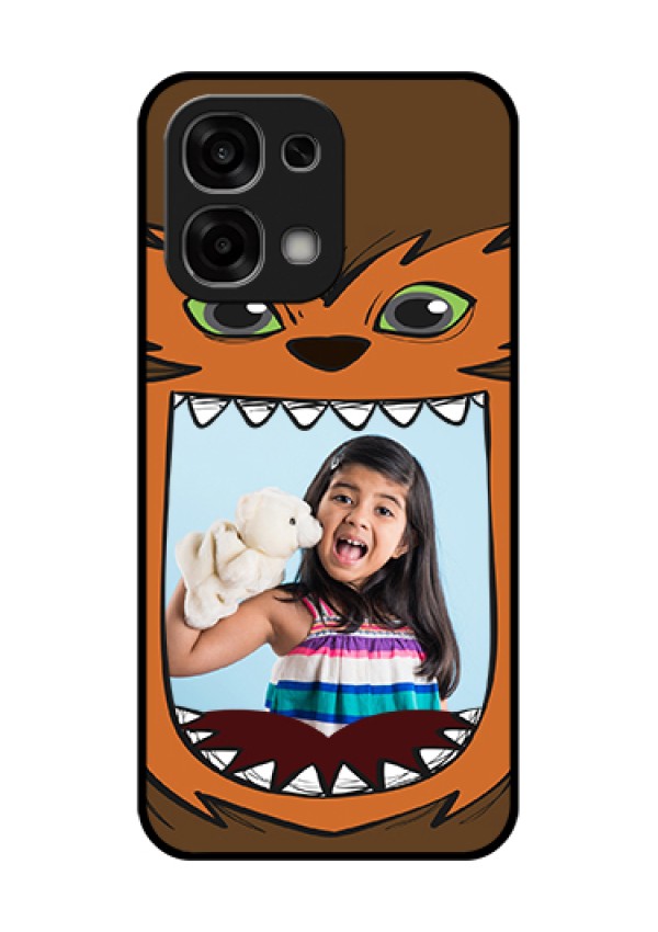 Oppo F33 5G Custom Glass Phone Case - Owl Monster Back Case Design