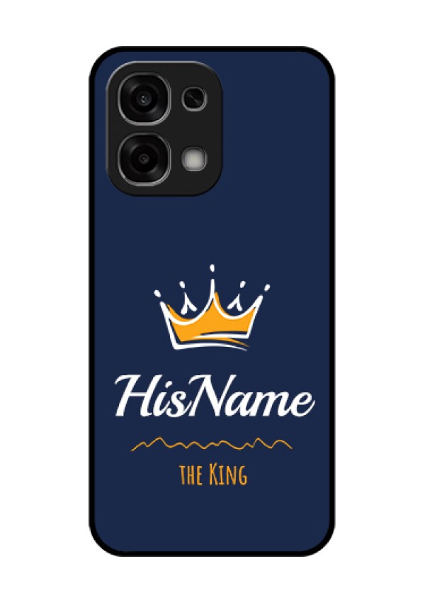 Oppo F33 5G Custom Glass Phone Case - King With Name Design