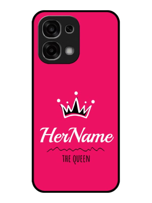 Custom Oppo F33 5G Custom Glass Phone Case - Queen With Name Design