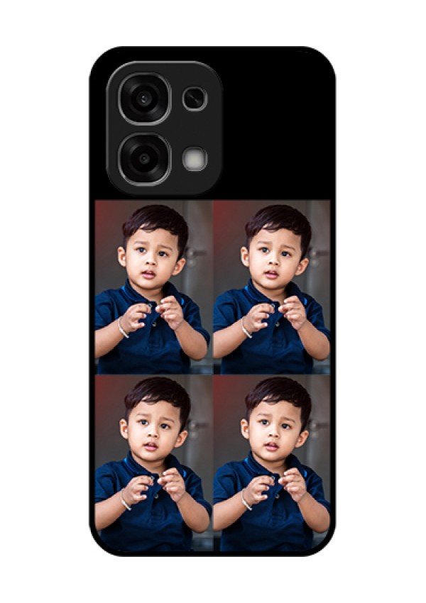 Oppo F33 5G Custom Glass Phone Case - 4 Image Holder Design