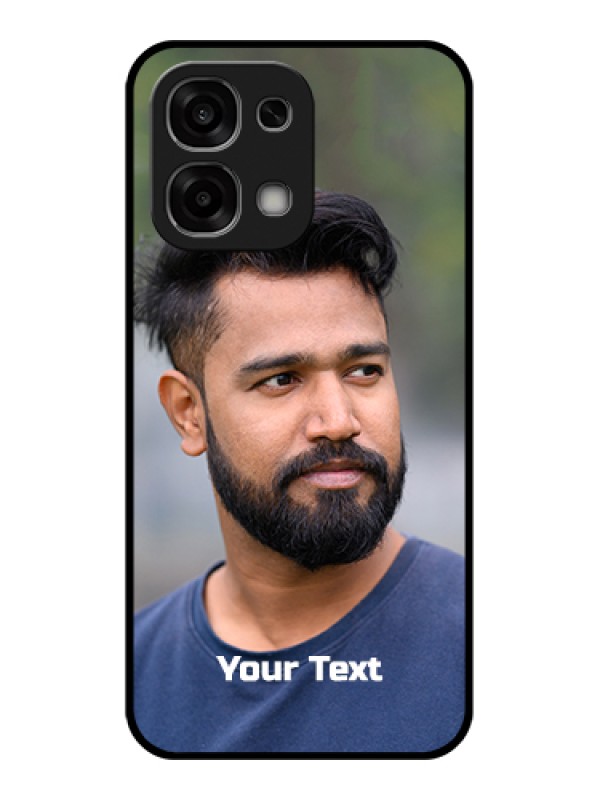 Custom Oppo F33 5G Custom Glass Phone Case - Photo With Text Design