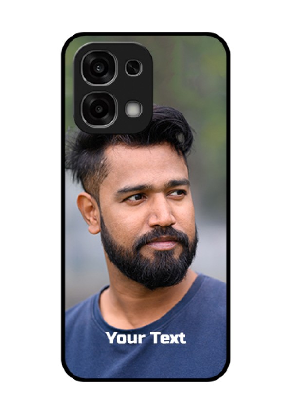 Oppo F33 5G Custom Glass Phone Case - Photo With Text Design