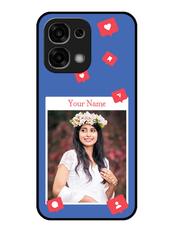 Custom Oppo F33 5G Custom Glass Phone Case - Like Share And Comment Design