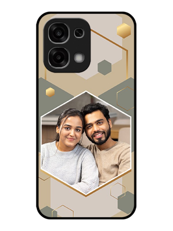 Custom Oppo F33 5G Custom Glass Phone Case - Stylish Hexagon Pattern Design