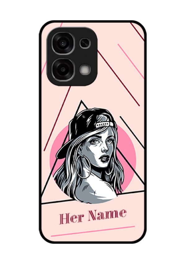 Oppo F33 5G Custom Glass Phone Case - Rockstar Girl Design