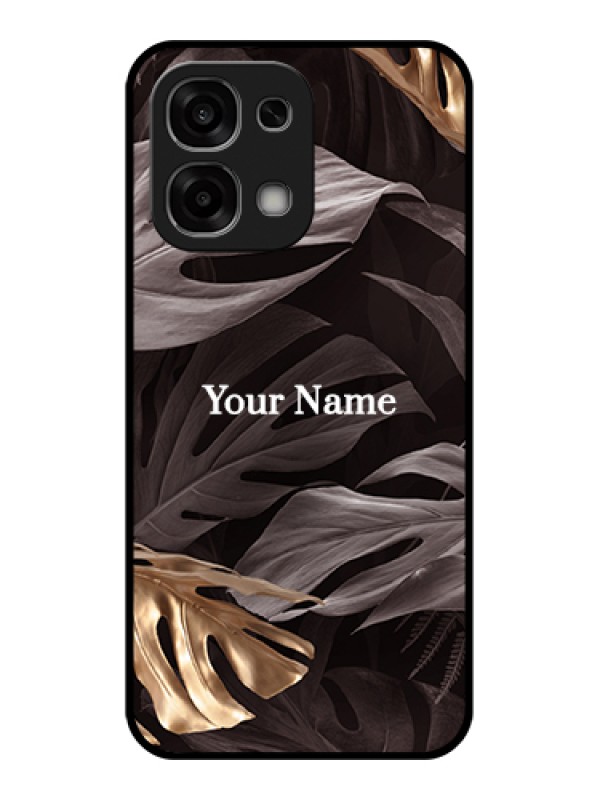 Custom Oppo F33 5G Custom Glass Phone Case - Wild Leaves Digital Paint Design