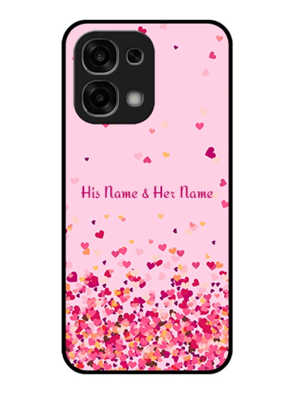 Custom Oppo F33 5G Custom Glass Phone Case - Floating Hearts Design