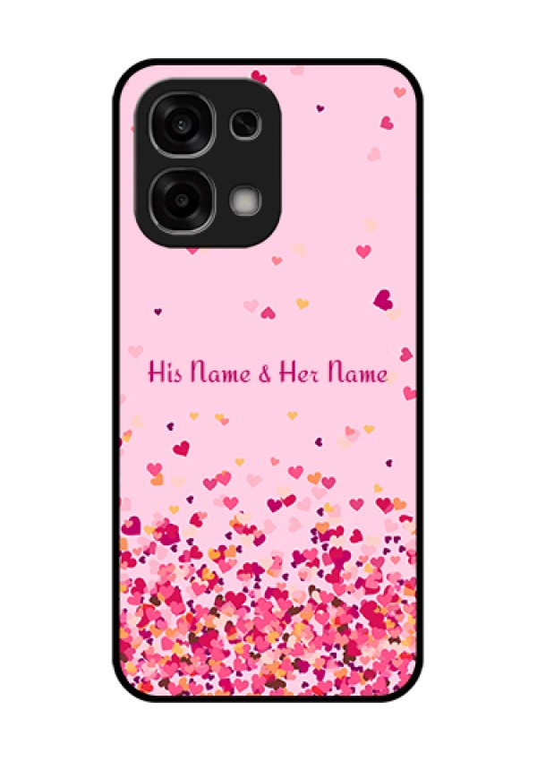 Oppo F33 5G Custom Glass Phone Case - Floating Hearts Design
