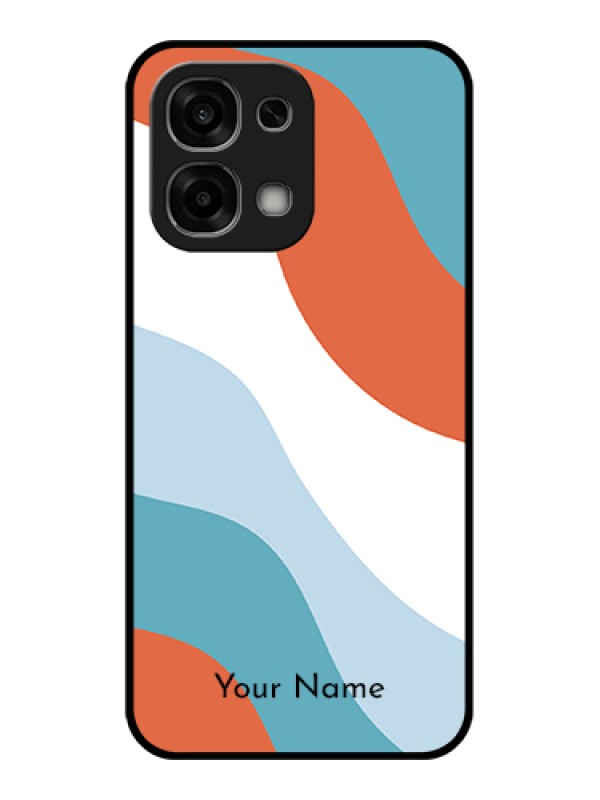 Custom Oppo F33 5G Custom Glass Phone Case - Coloured Waves Design