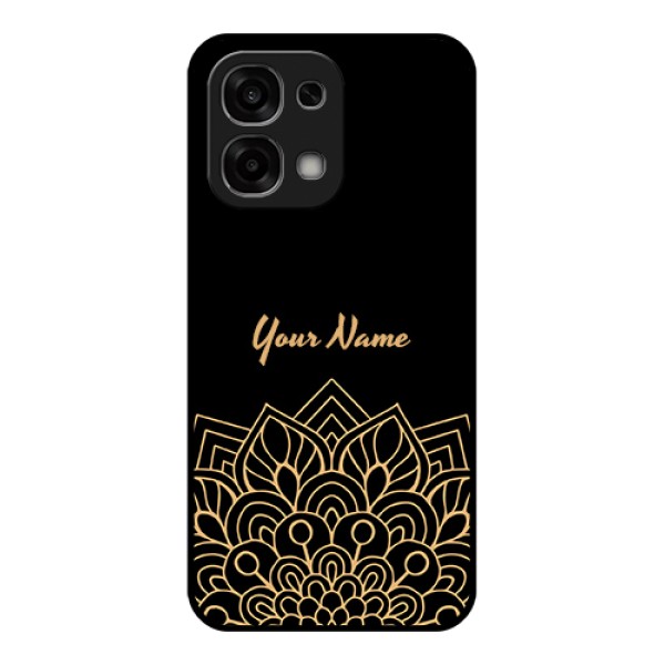 Oppo F33 5G Custom Glass Phone Case - Golden Mandala Design
