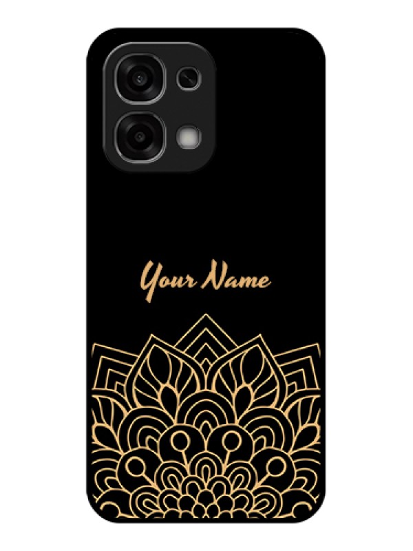 Custom Oppo F33 5G Custom Glass Phone Case - Golden Mandala Design
