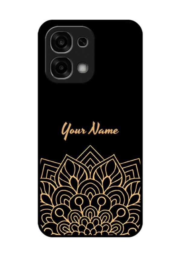Oppo F33 5G Custom Glass Phone Case - Golden Mandala Design