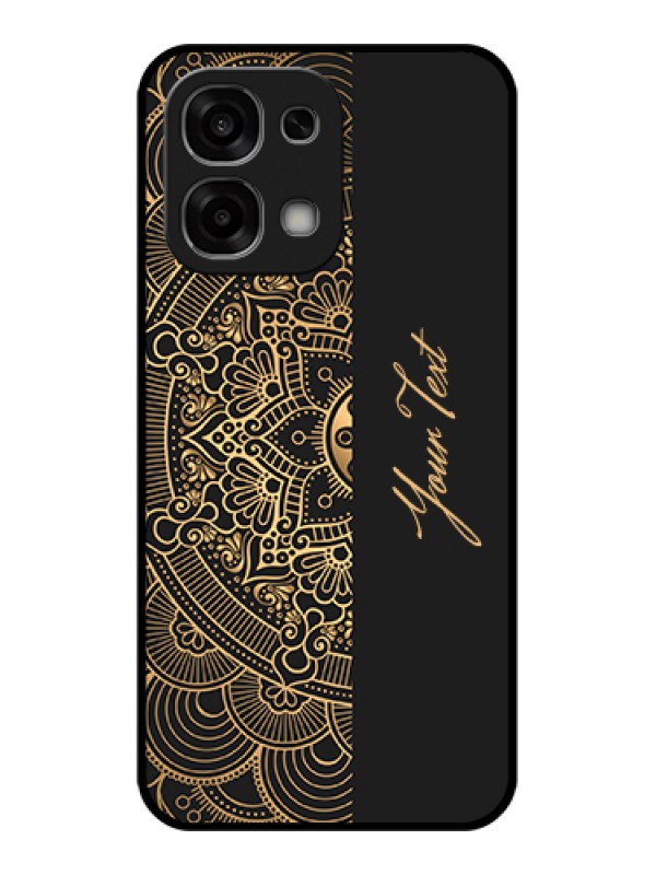 Custom Oppo F33 5G Custom Glass Phone Case - Mandala Art With Custom Text Design