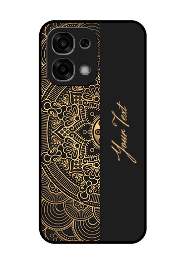 Oppo F33 5G Custom Glass Phone Case - Mandala Art With Custom Text Design