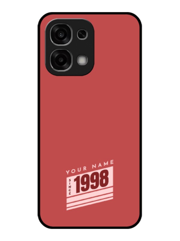 Custom Oppo F33 5G Custom Glass Phone Case - Red Custom Year Of Birth Design