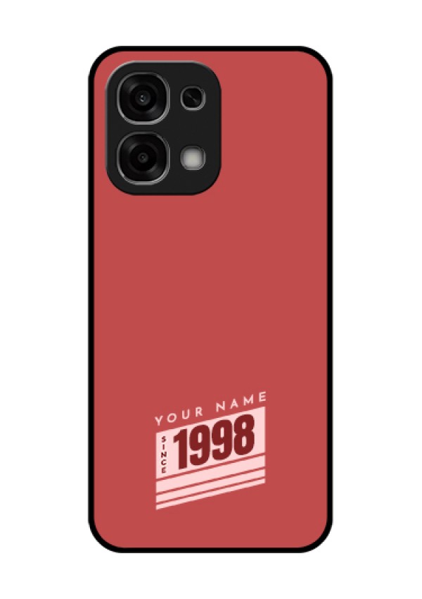 Oppo F33 5G Custom Glass Phone Case - Red Custom Year Of Birth Design